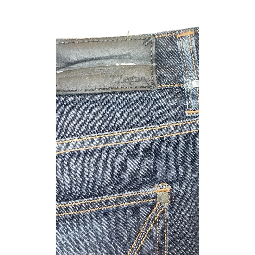 Z Zegna Mens Indigo Blue Straight Leg Stretch Denim Jeans Size 40x34 73ASC2